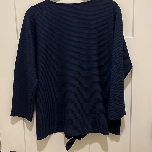 Ruby Rd Navy Tie Front Top - Picture 4 of 5